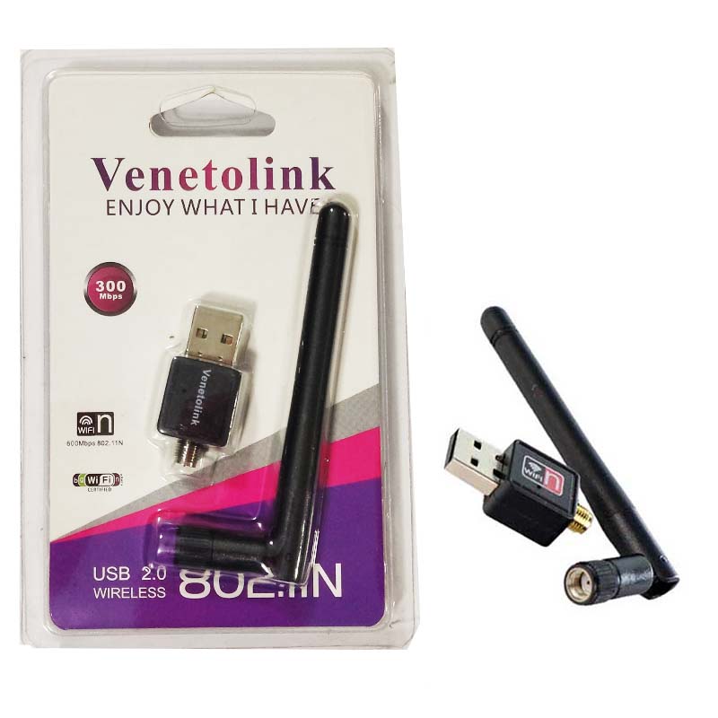 دانگل وای فای بی سیم USB آنتن کوتاه مدل Venetolink N300